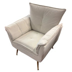 Huala Home Ivory Velvet Accent Chair