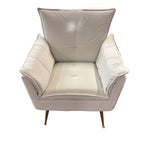 Huala Home Ivory Velvet Accent Chair