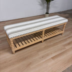 Felipa Farmhouse Rustic Bench & Storage Shelf