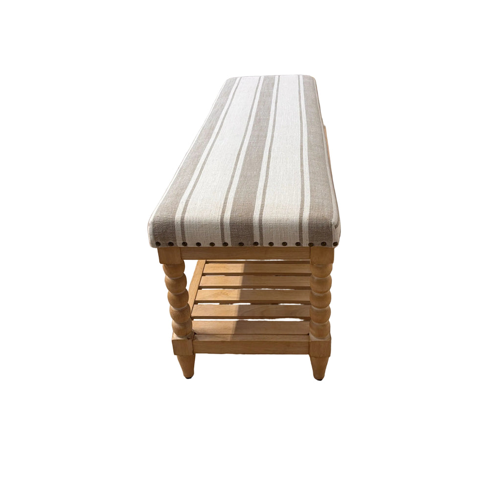 Felipa Farmhouse Rustic Bench & Storage Shelf