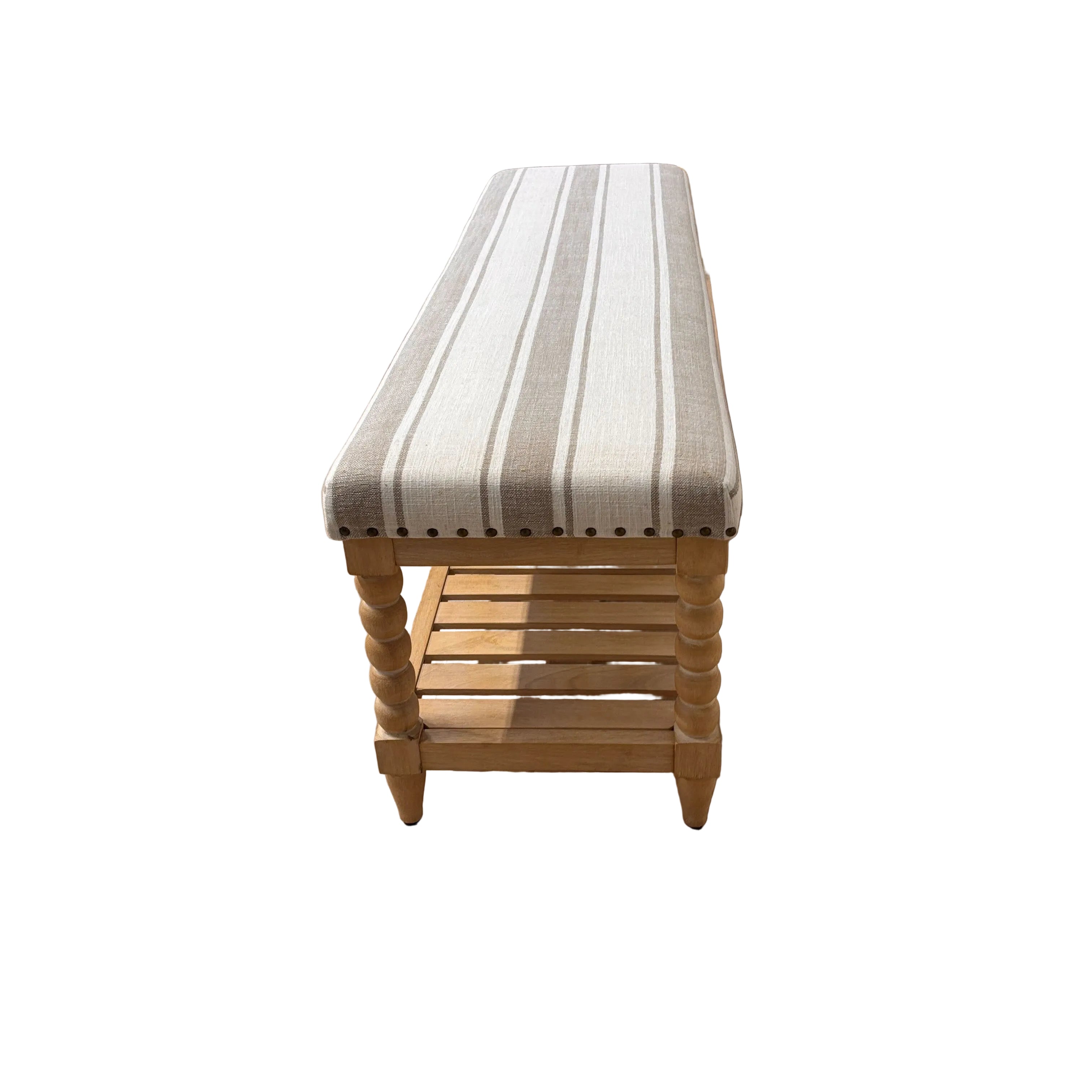 Felipa Farmhouse Rustic Bench & Storage Shelf