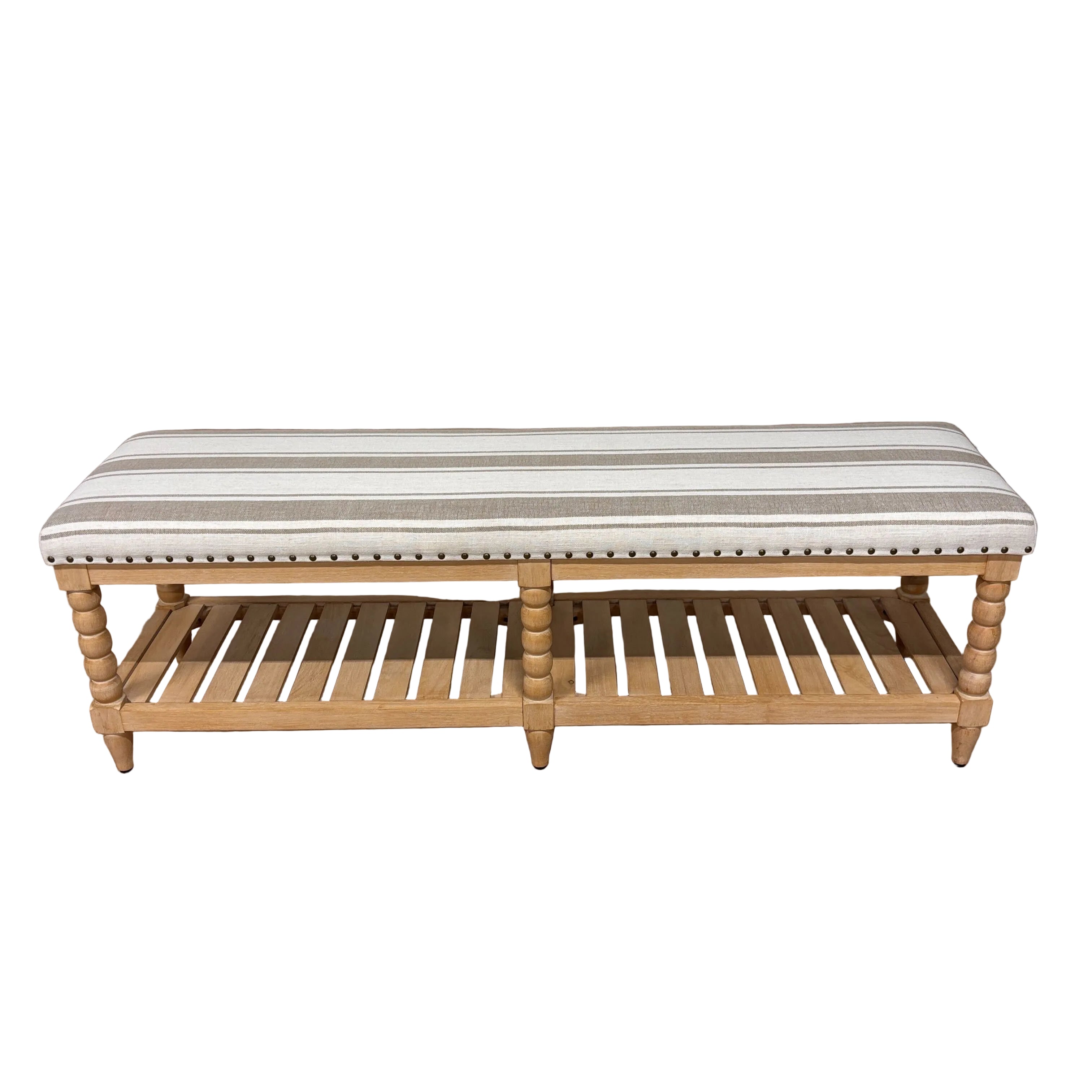 Felipa Farmhouse Rustic Bench & Storage Shelf