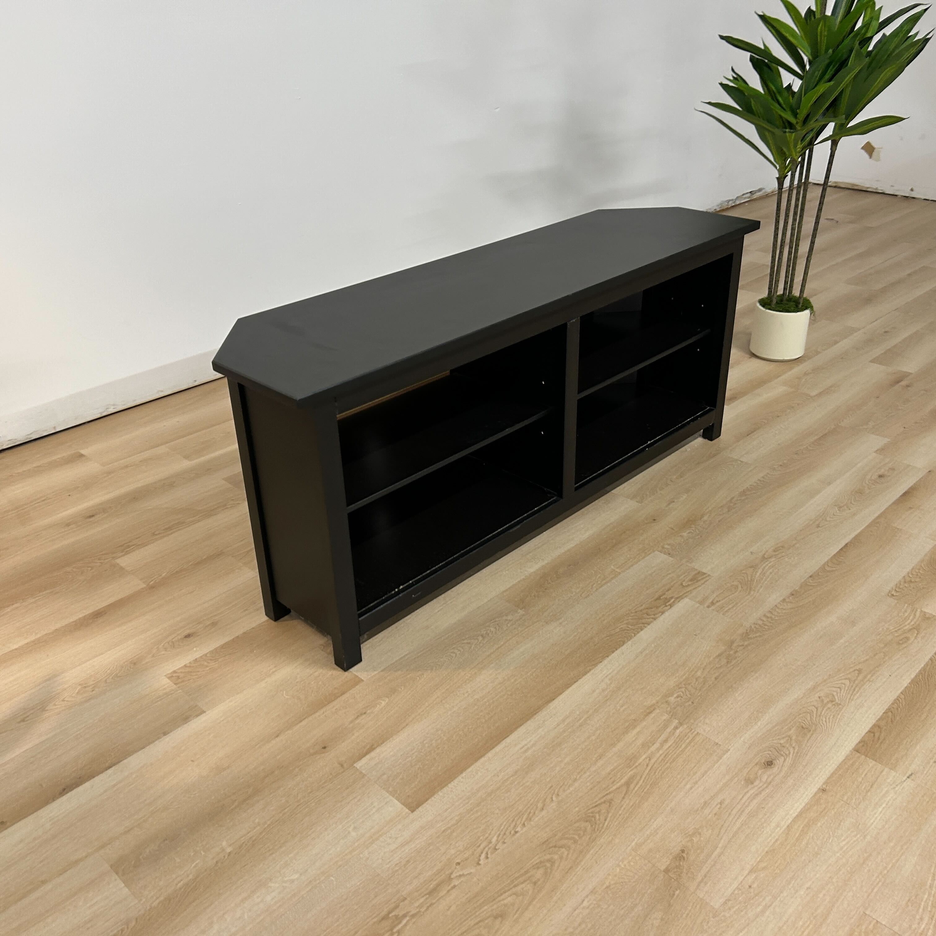 Walker Edison Black Corner Media Console