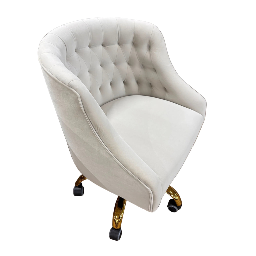 Karat Homes Ivory Tufted Task Chair