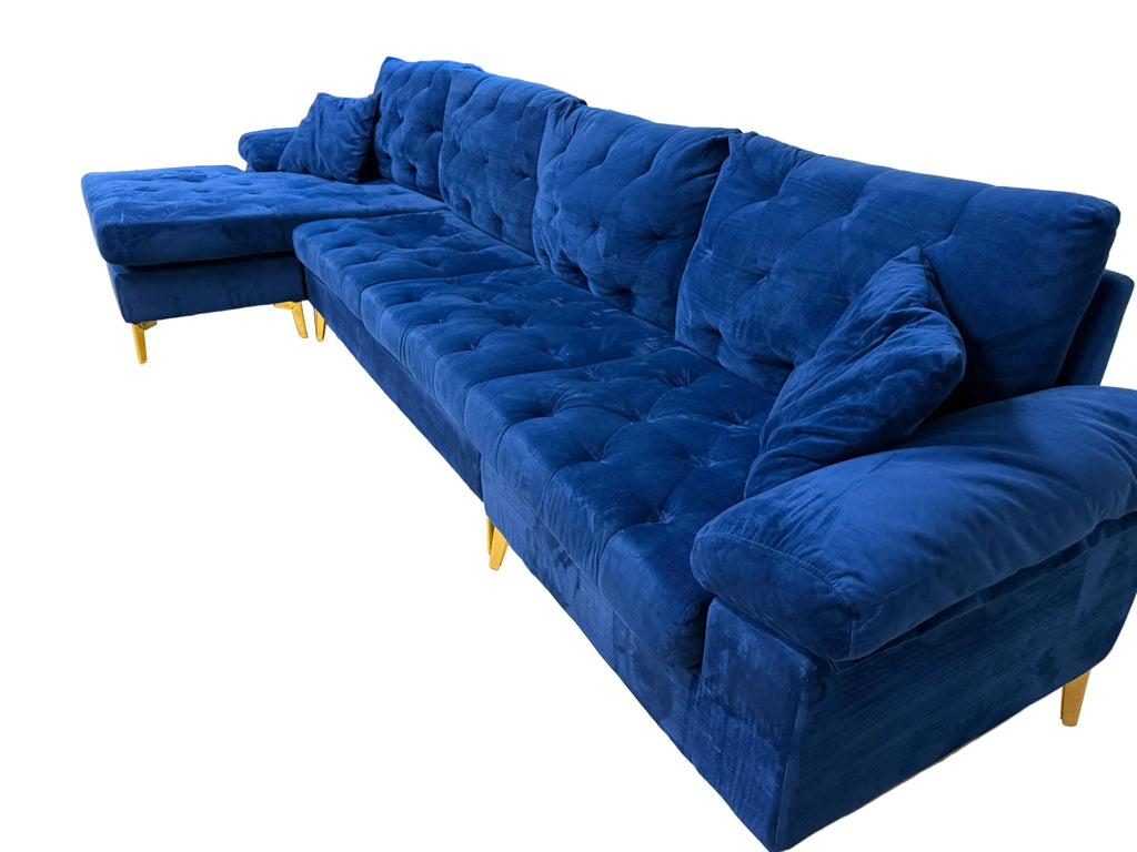 Latitude Run Velvet Blue Sectional