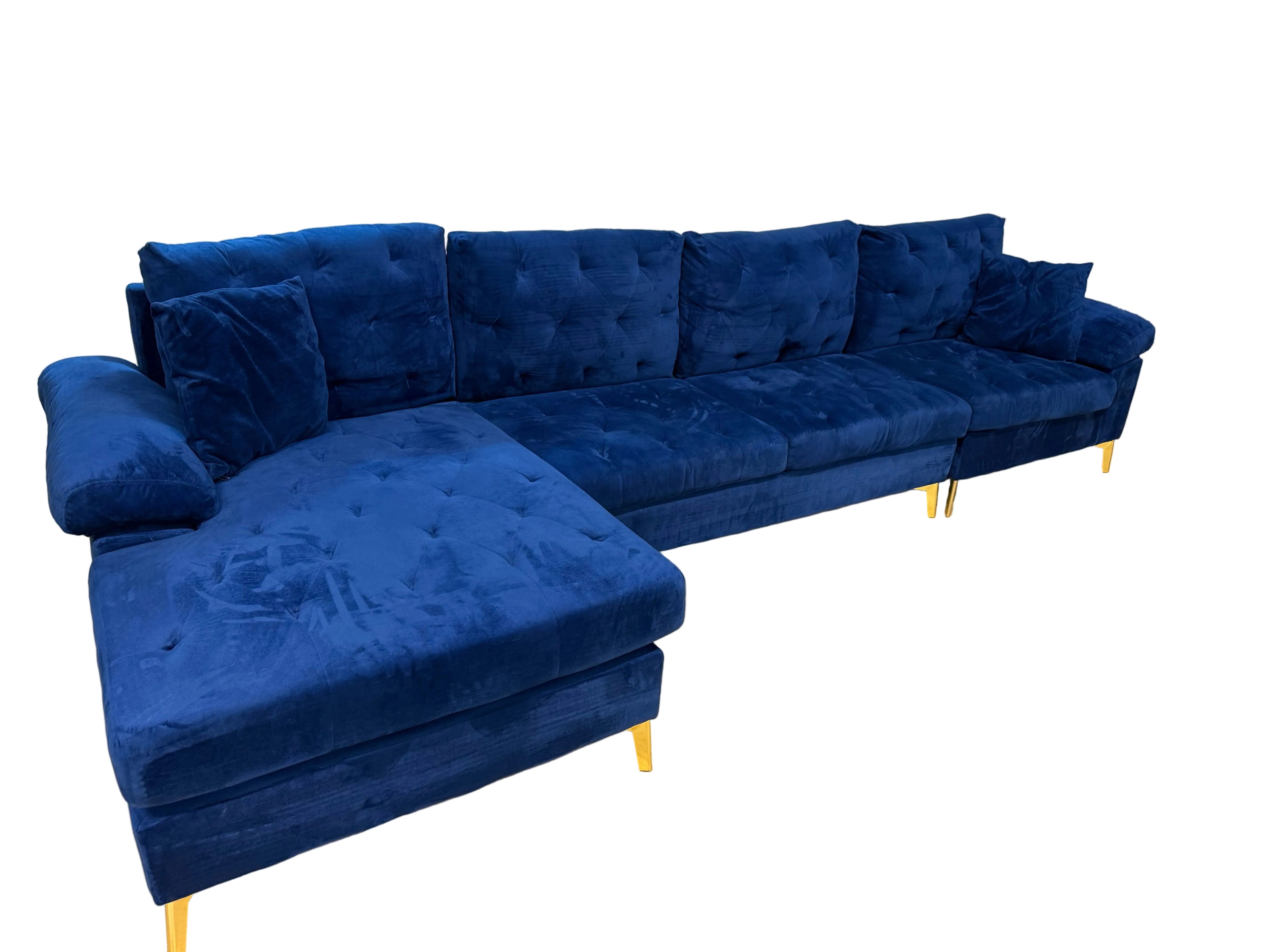 Latitude Run Velvet Blue Sectional