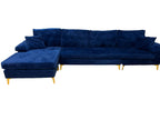 Latitude Run Velvet Blue Sectional