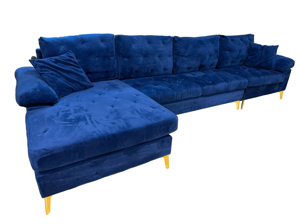 Latitude Run Velvet Blue Sectional