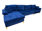 Latitude Run Velvet Blue Sectional