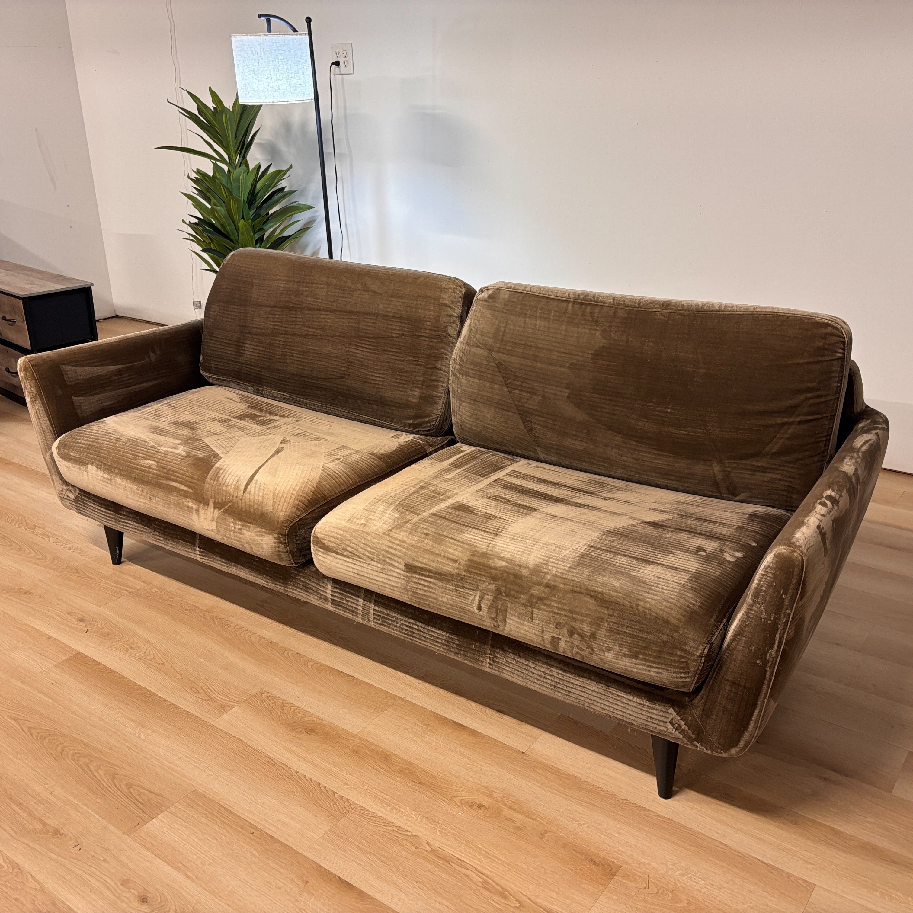 West Elm Velvet Loveseat