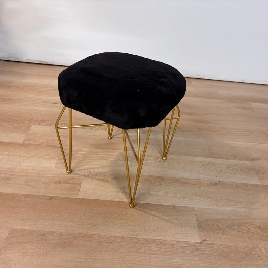 Latitude Run Faux Fur Vanity Stool