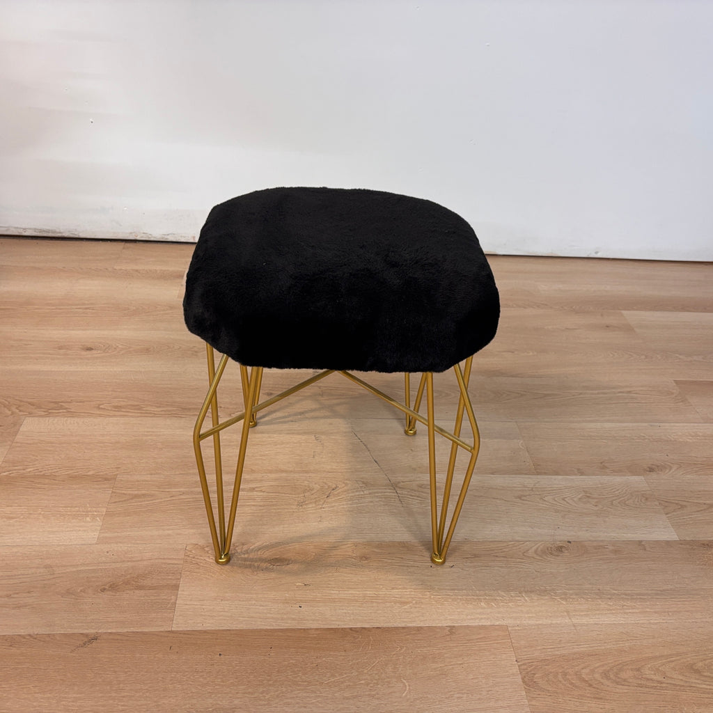 Latitude Run Faux Fur Vanity Stool