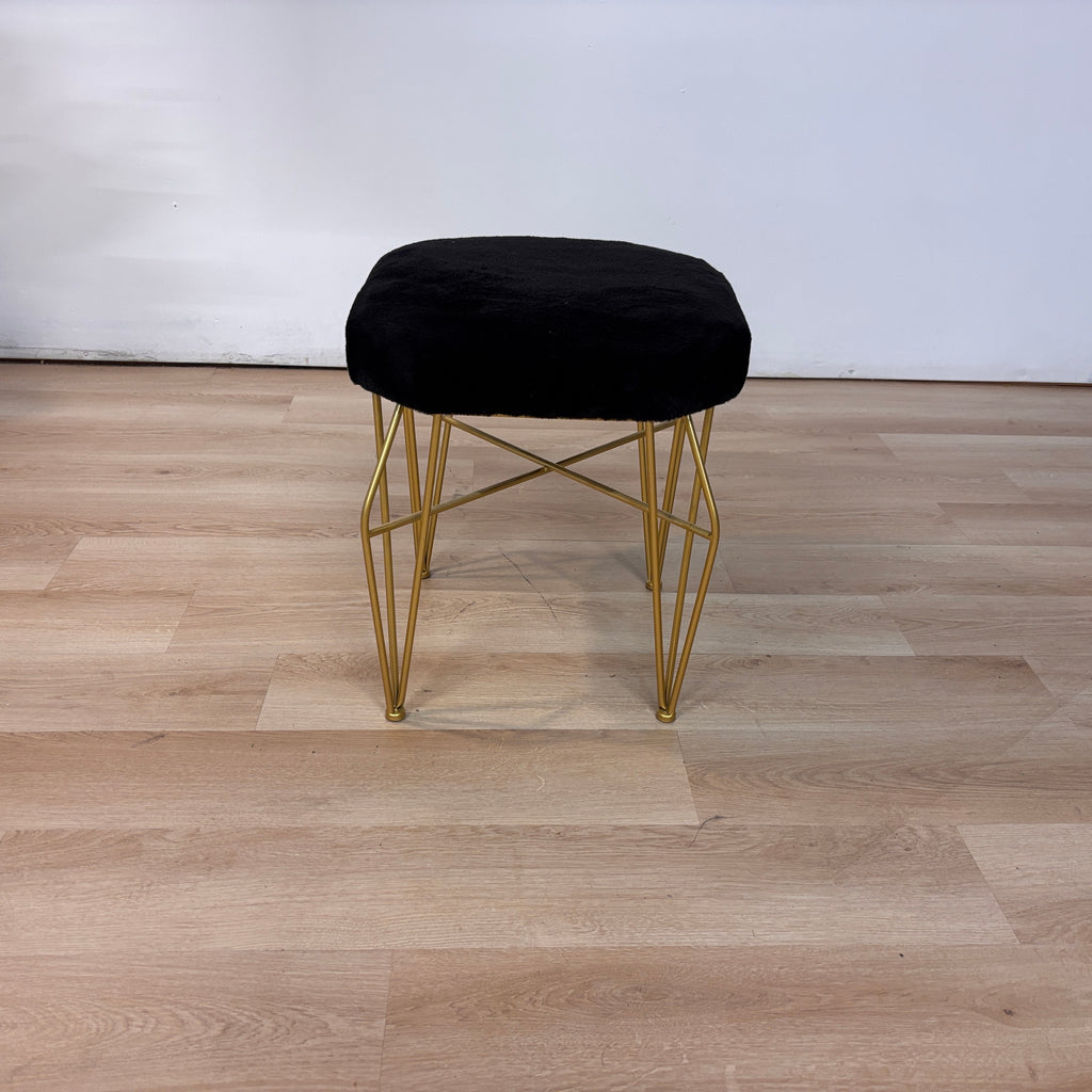 Latitude Run Faux Fur Vanity Stool