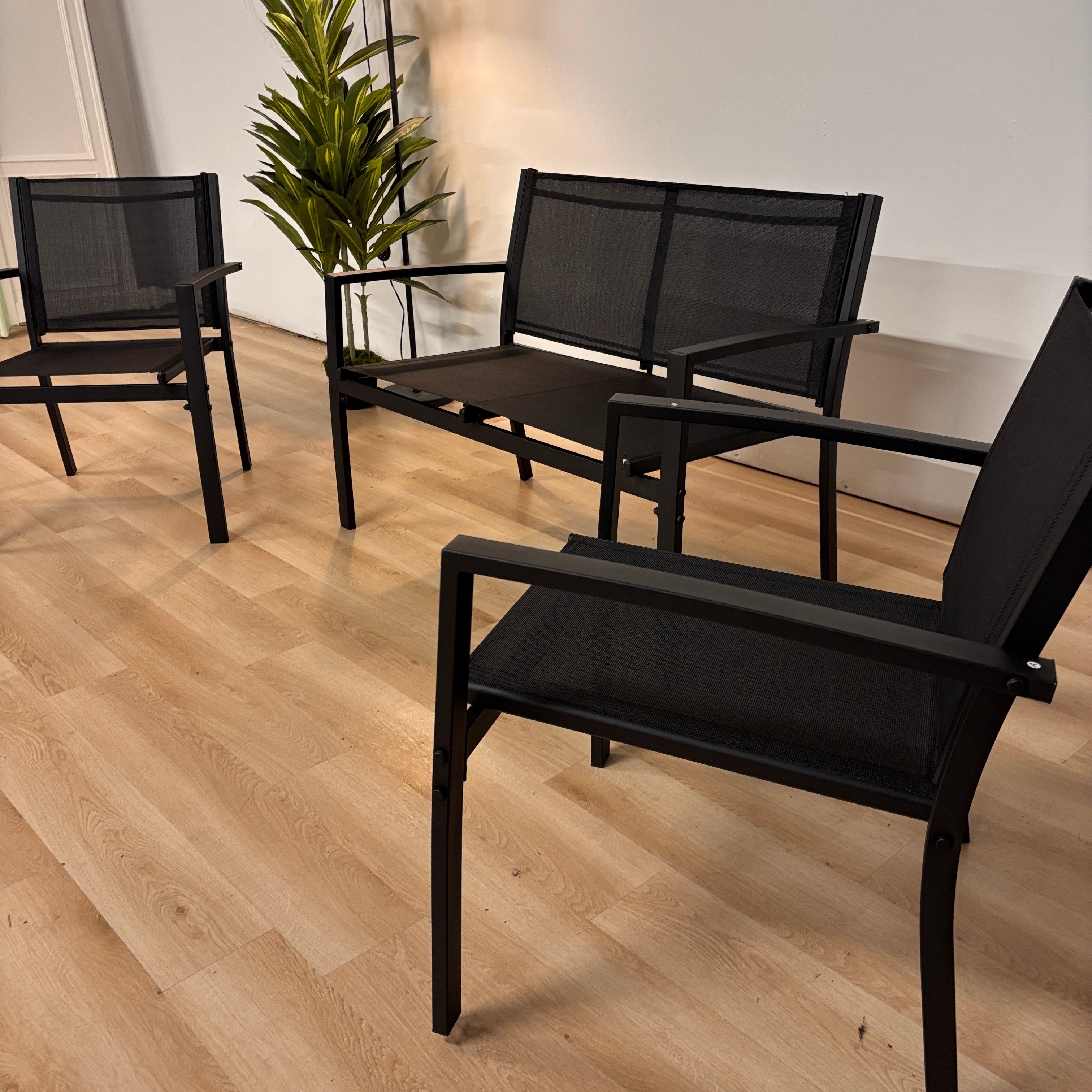 Ameriwood Outdoor 2 Chairs & Bench Set