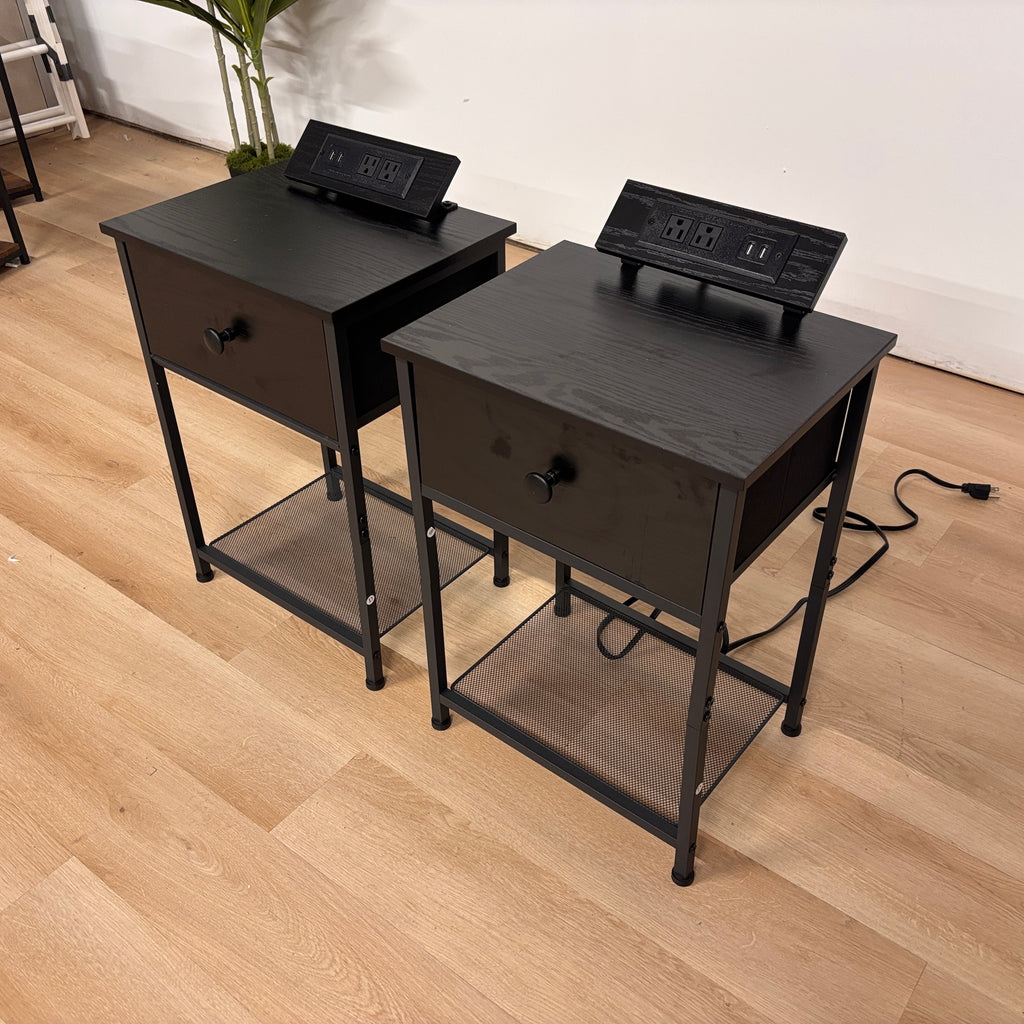 Latitude Run Black Nighststands Set Of 2