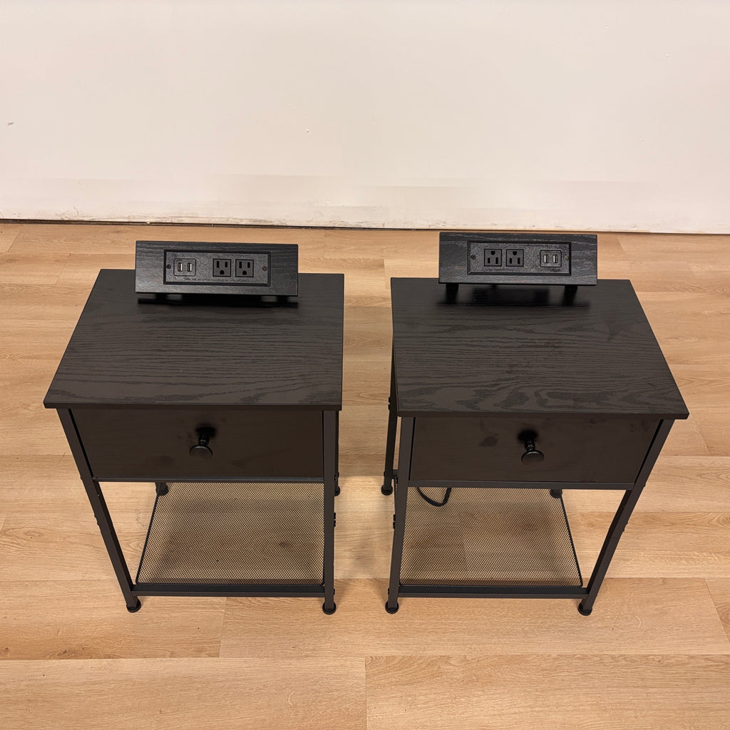 Latitude Run Black Nighststands Set Of 2