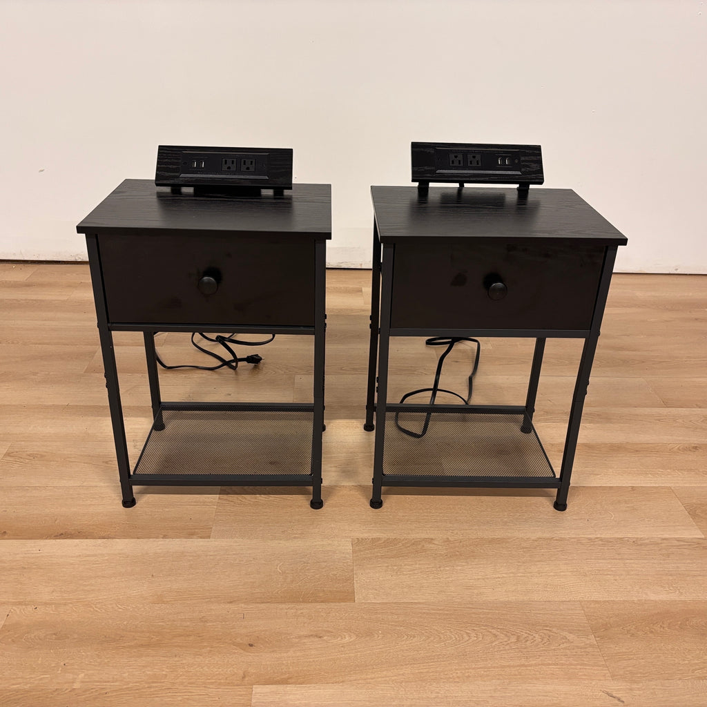 Latitude Run Black Nighststands Set Of 2
