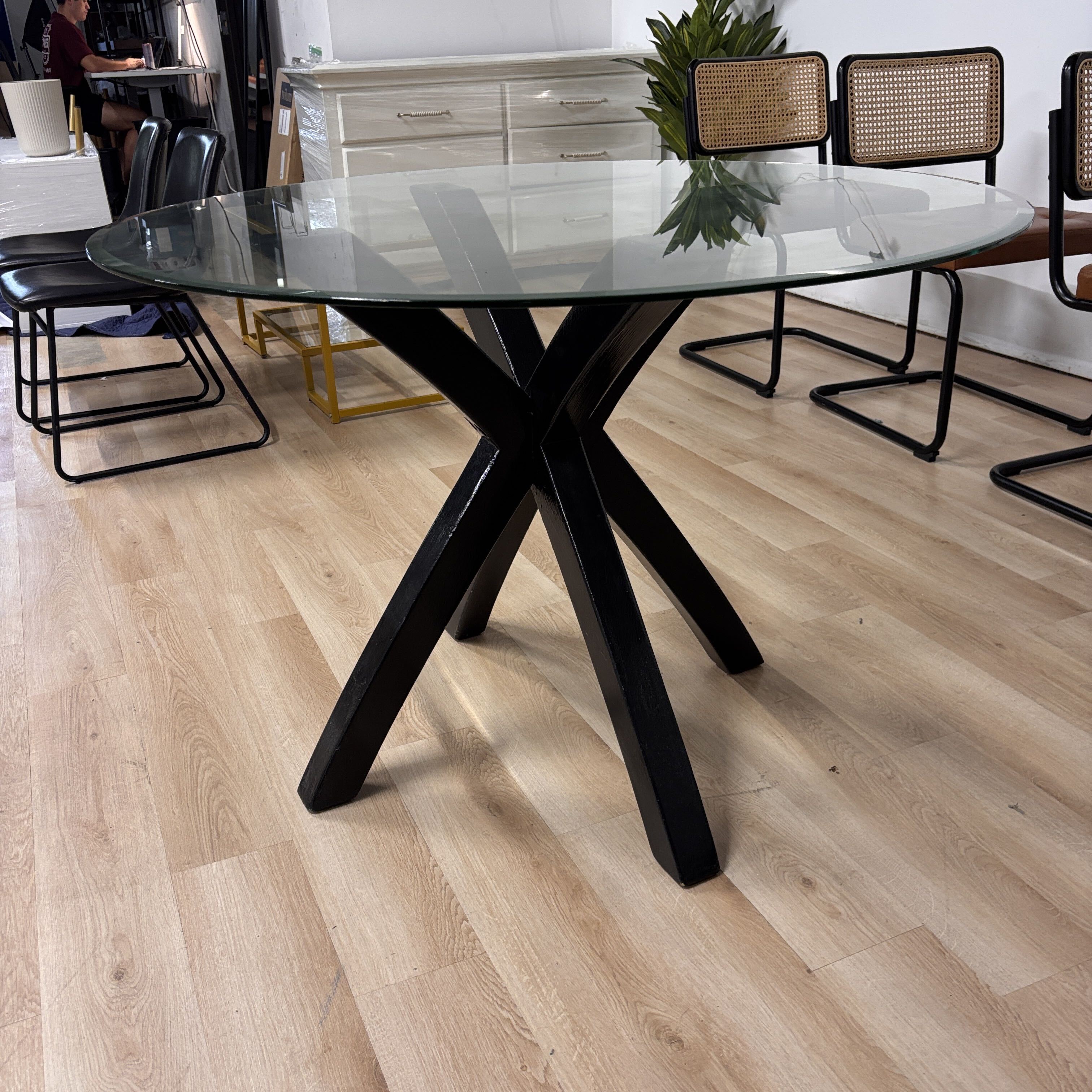 Macy's Amy Glass Round Dining Table