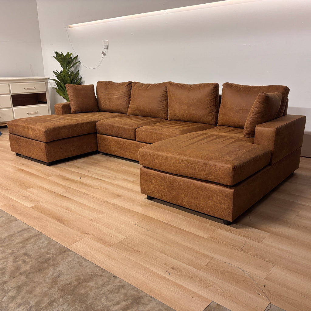 Latitude Run Faux Leather U-shape Sectional