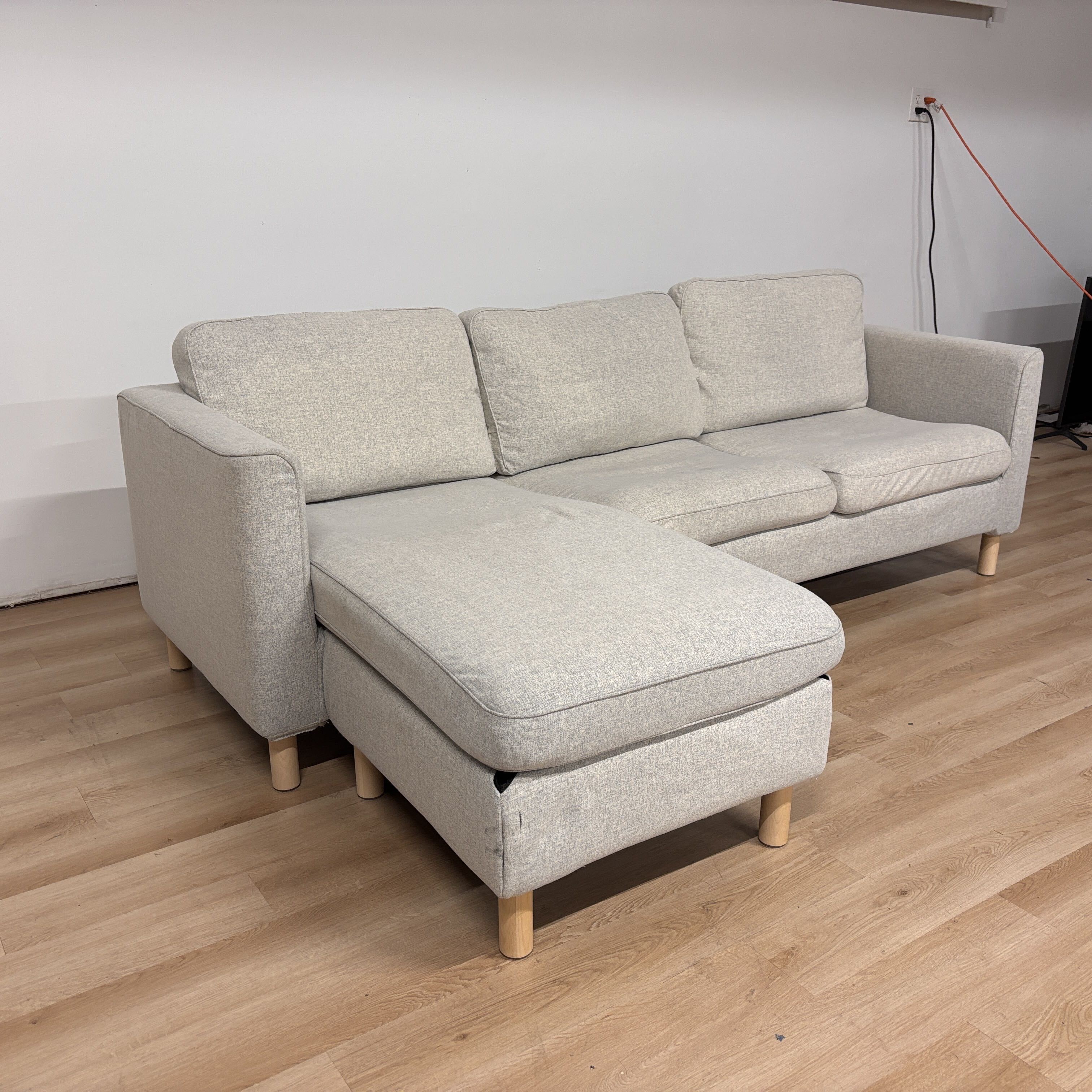 Ikea Sofa W/ Reversible Chaise & Storage