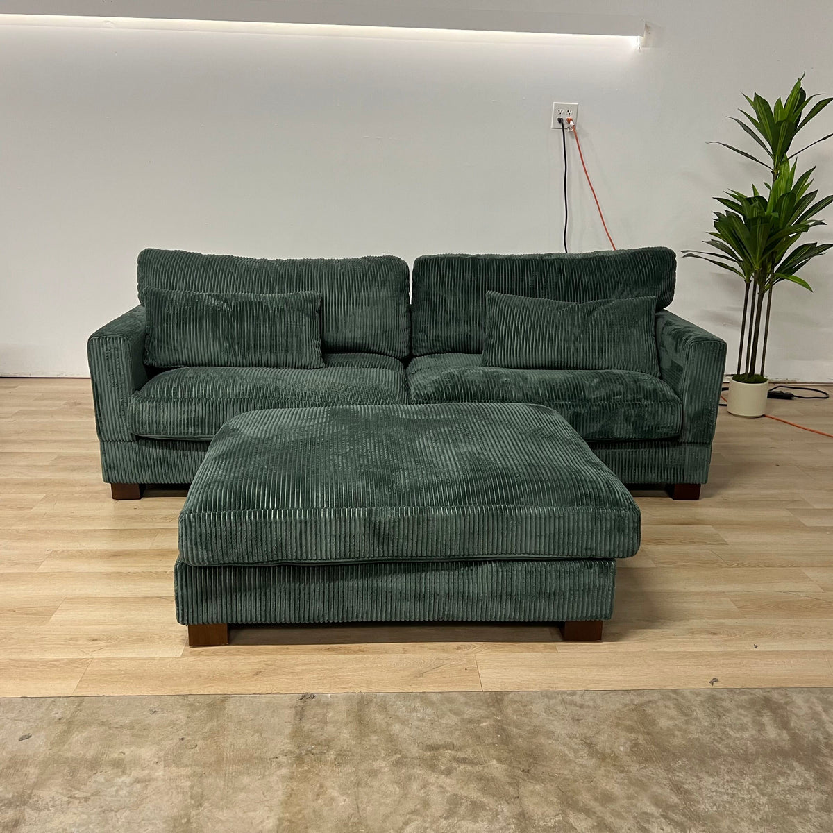 Dreamsidea Auralyn Collection Corduroy Modular Sofa W/ottoman