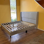 Noble House King Bed Frame Upholstered Chenille