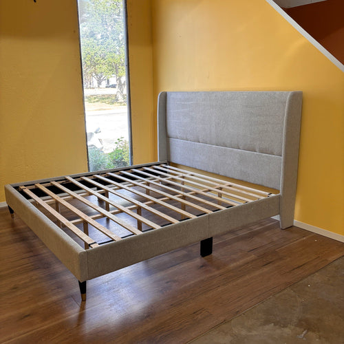 Noble House King Bed Frame Upholstered Chenille
