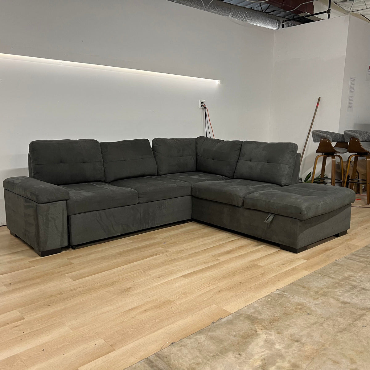 Latitude Run 3-piece Trundle Bed Sleeper Sectional With Storage