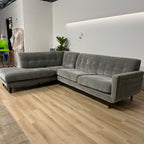 Living Spaces Allie Velvet 2 Piece Sectional L-shape