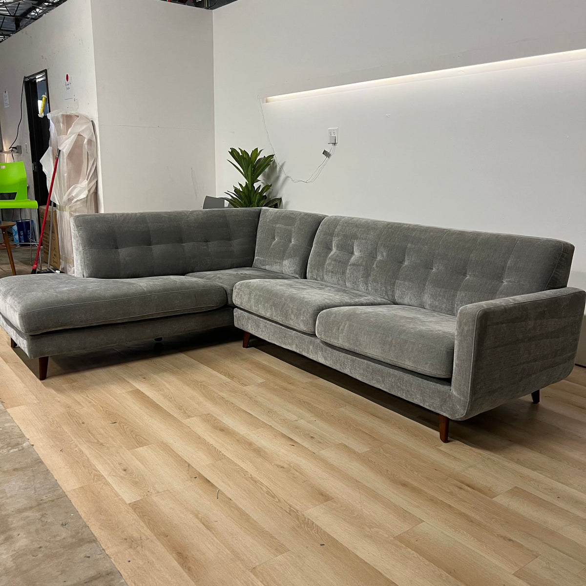 Living Spaces Allie Velvet 2 Piece Sectional L-shape