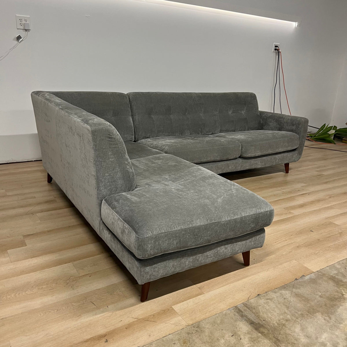Living Spaces Allie Velvet 2 Piece Sectional L-shape