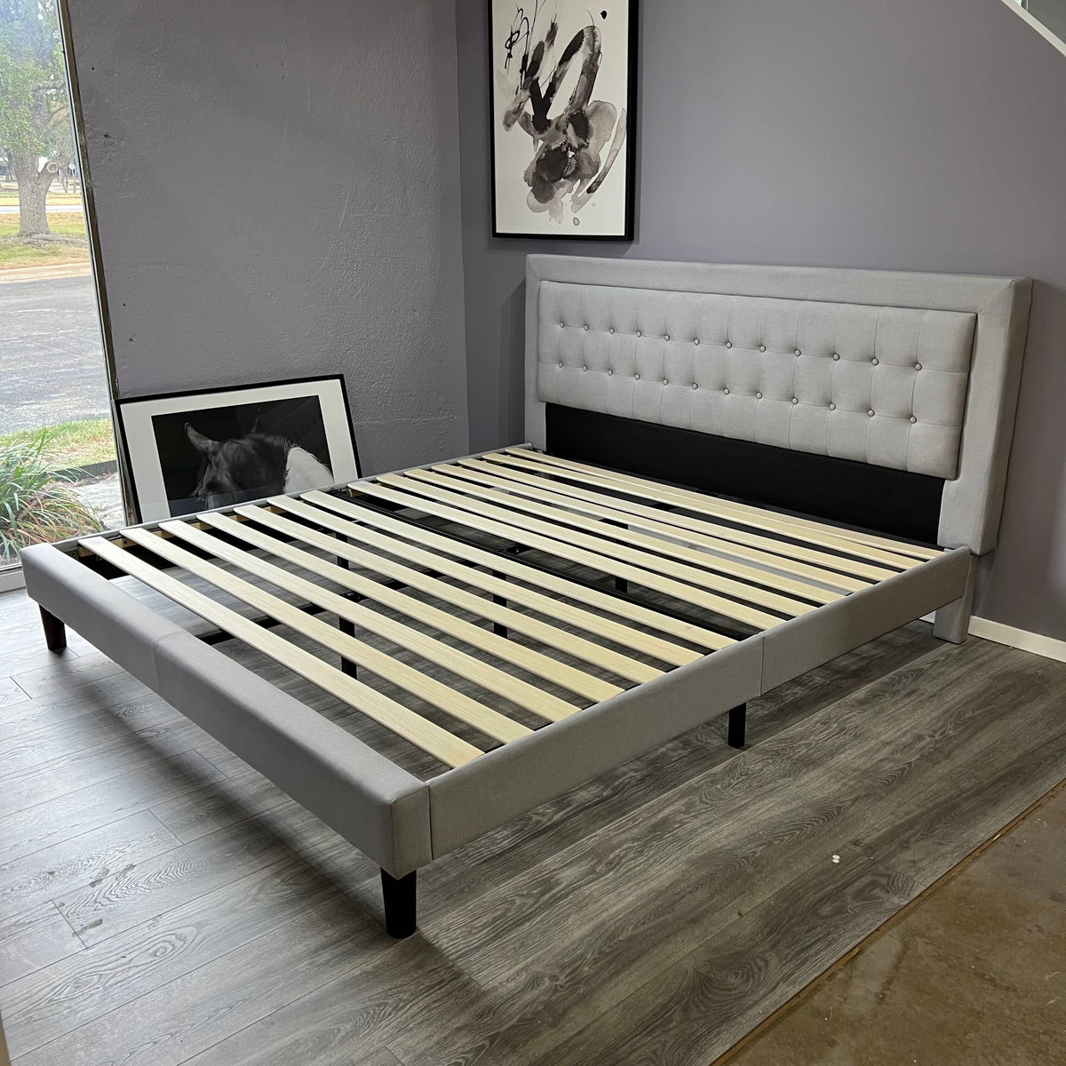 Zinus Gray King Bed Frame