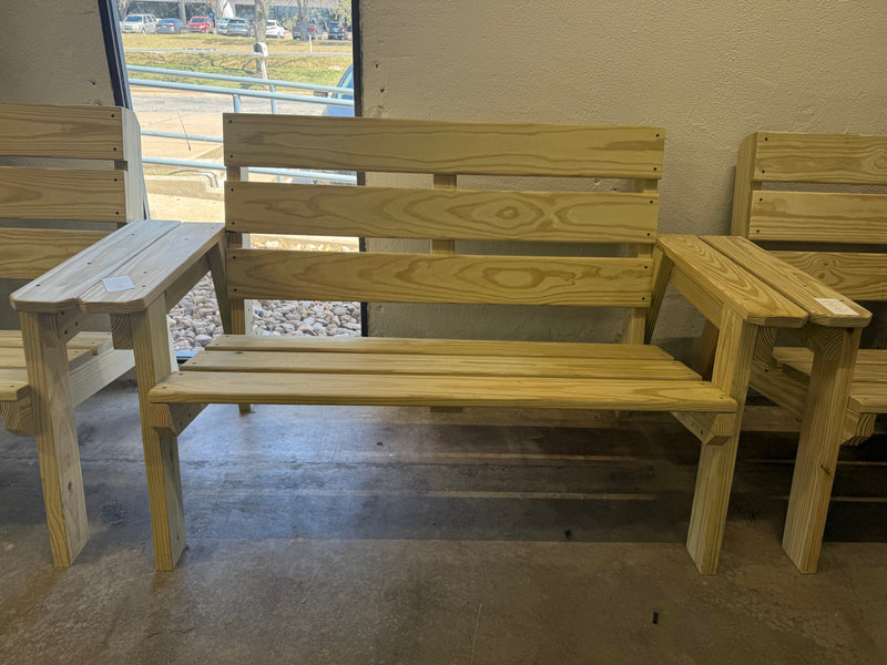 Handcrafted Pine Adirondack Bench Locally Handcrafted