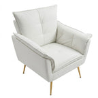 Huala Home Ivory Velvet Accent Chair