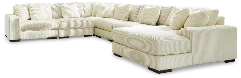 Lindyn Sectional with Chaise Ashley Furniture Sectional Ivory / 6-Piece / Right-Arm Facing Fresh Start Furniture