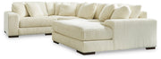Lindyn Sectional with Chaise Ashley Furniture Sectional Ivory / 4-Piece / Right-Arm Facing Fresh Start Furniture