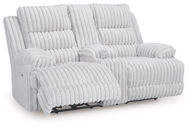 Rhines Falls Power Reclining Loveseat with Console Ashley Furniture Loveseat  Fresh Start Furniture
