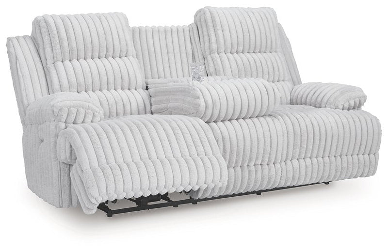 Rhines Falls Power Reclining Sofa with Drop Down Table Ashley Furniture Sofa  Fresh Start Furniture