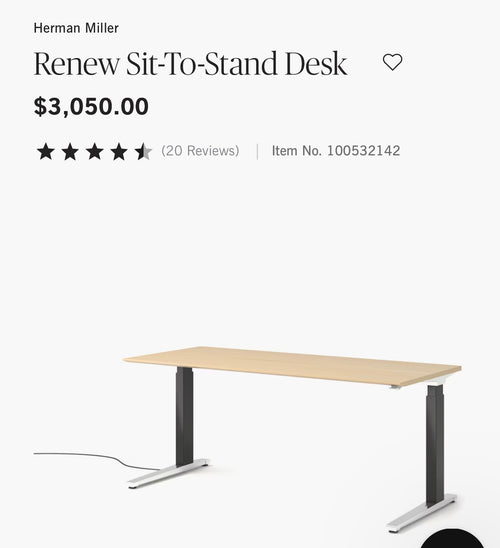 Herman Miller Renew Sit-To-Stand Desk