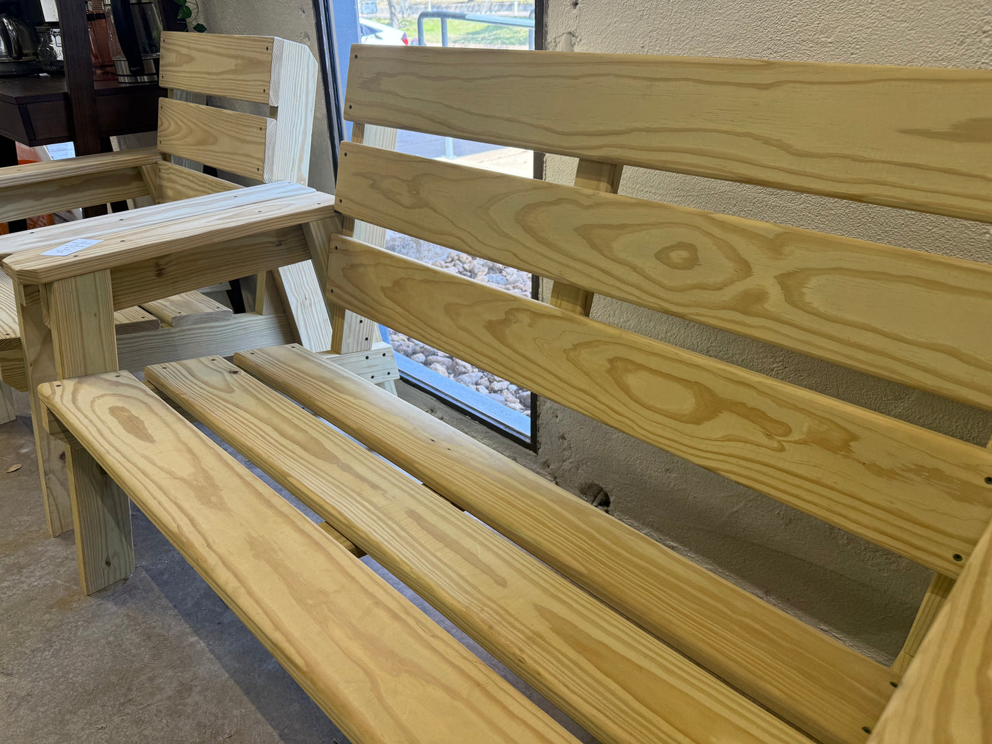 Handcrafted Pine Adirondack Bench