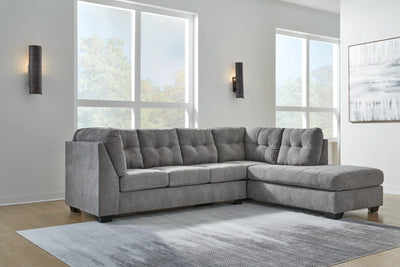 Marleton Grey 2-Piece RAF Chaise Sectional