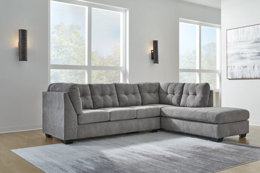 Marleton Grey 2-Piece RAF Chaise Sectional
