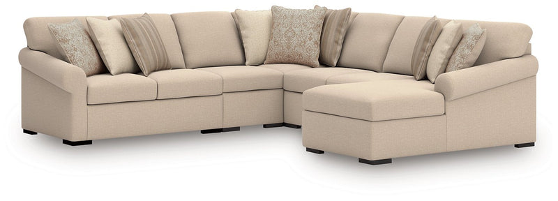 LadyMae Sectional with Chaise Ashley Furniture Sectional 5-Piece: Left-Arm Facing Loveseat/Armless Loveseat Fresh Start Furniture