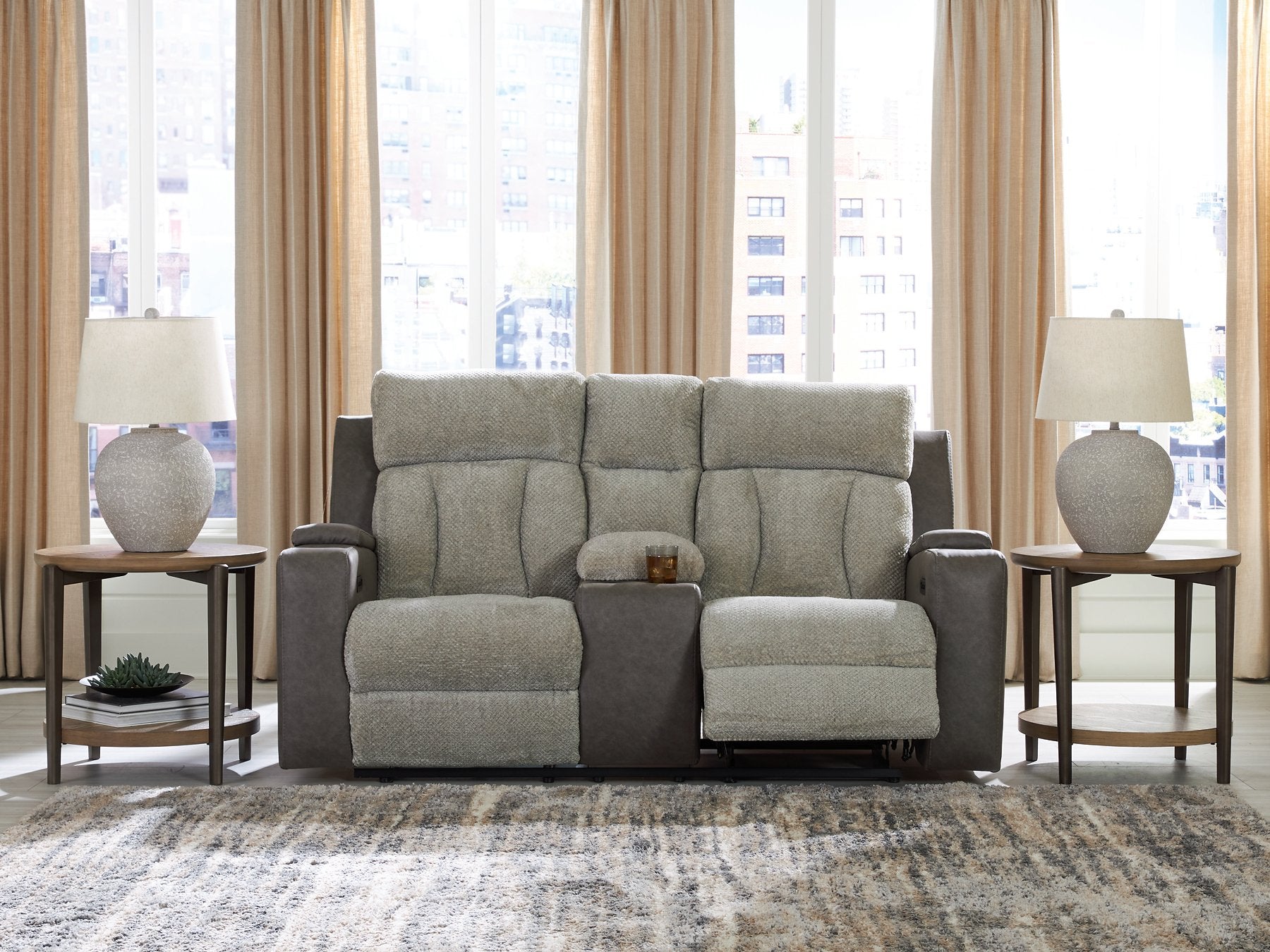 WhipLash Power Reclining Loveseat with Console Ashley Furniture Loveseat  Fresh Start Furniture