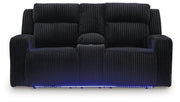 Forest Lake Power Reclining Loveseat with Console Ashley Furniture Loveseat Black Fresh Start Furniture