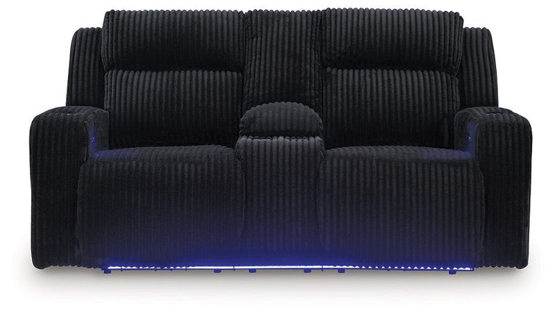 Forest Lake Power Reclining Loveseat with Console Ashley Furniture Loveseat Black Fresh Start Furniture