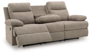 Side-Swipe Reclining Sofa with Drop Down Table Ashley Furniture Sofa  Fresh Start Furniture