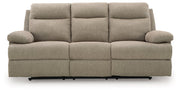 Side-Swipe Reclining Sofa with Drop Down Table Ashley Furniture Sofa Mocha Fresh Start Furniture