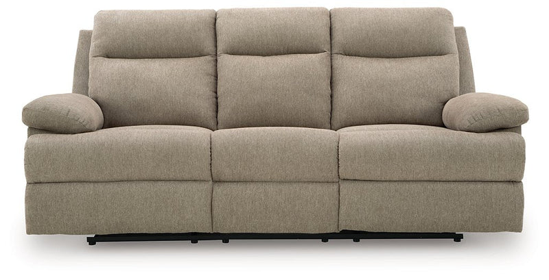 Side-Swipe Reclining Sofa with Drop Down Table Ashley Furniture Sofa Mocha Fresh Start Furniture