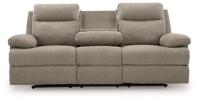 Side-Swipe Reclining Sofa with Drop Down Table Ashley Furniture Sofa  Fresh Start Furniture